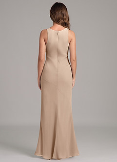Azazie Allettie Bridesmaid Dresses Taupe Mermaid Chiffon Dress image2