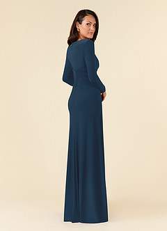 Azazie Natalya Mother of the Bride Dresses Neptune A-Line Pleated Luxe Knit Dress image3