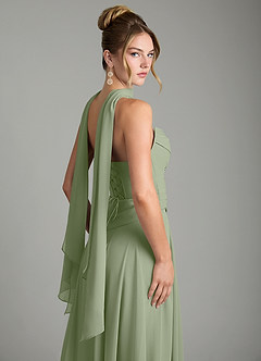 Azazie Gabriela Bridesmaid Dresses Pistachio A-Line Corset Chiffon Dress image12