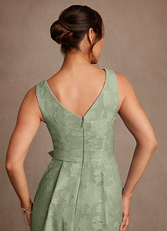 Azazie Luanne Mère de la mariée Robes Robe Trapèze en Blumen-Burnout Plissée Agave image6