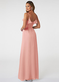 Azazie Natalia Brautjungfernkleider A-Linie Chiffon Kleid Rosettenrosa image4