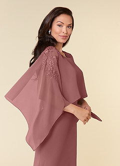 Azazie Maryam Mother of the Bride Dresses Desert Rose Sheath Lace Chiffon Dress image4