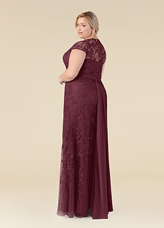 Azazie Jamila Kleider für die Brautmutter Meerjungfrau-Linie Spitze Kleid Cabernetrot image10