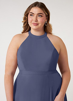 Azazie Clarice Bridesmaid Dresses Stormy A-Line Halter Chiffon Dress image13