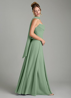 Azazie Gabriela Bridesmaid Dresses Matcha A-Line Corset Chiffon Dress image3