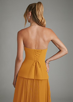 Azazie Alex Bridesmaid Dresses Butterscotch A-Line Corset Chiffon Dress image9
