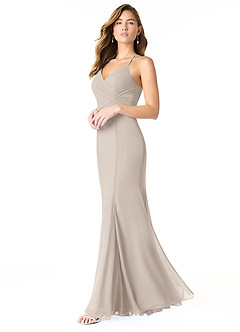 Azazie Carolina Bridesmaid Dresses Frost Mermaid Ruched Chiffon Dress image3