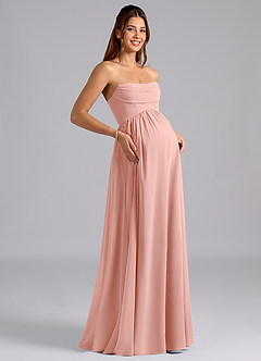 Azazie Saige Maternity Bridesmaid Dresses A-Line Pleated Chiffon Floor-Length Dress image8