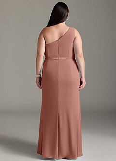 Azazie Liza Bridesmaid Dresses Cedar Rose Mermaid One Shoulder Chiffon Dress image7