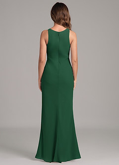 Azazie Allettie Jurken voor bruidsmeisjes Jurk van Chiffon met Zeemeermin Donkergroen image2