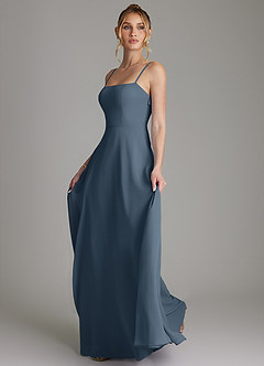 Azazie Elita Brudepigekjoler En streg Plisseret Chiffon Gulv-længde Kjole image6