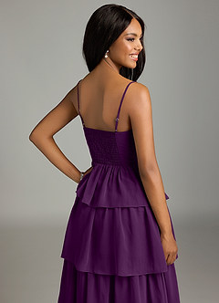 Azazie Kaiden Brautjungfernkleider A-Linie Herzausschnitt Chiffon Kleid Traube image7