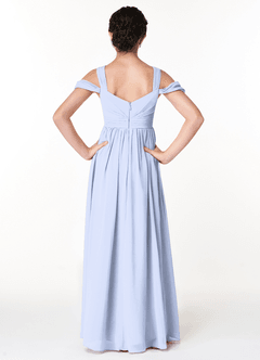 Azazie Lianne Junior Ice A-Line Off the Shoulder Chiffon Dress image2