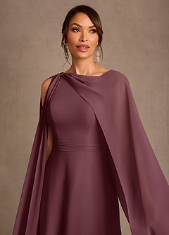 Azazie Liddie Mother of the Bride Dresses Sangria A-Line Pleated Chiffon Dress image5