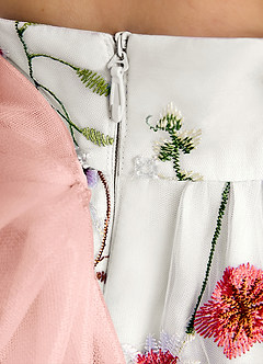 Azazie Peppa Flower Girl Dresses Ivory Rosette A-Line Sweetheart Neckline Tulle Dress image7