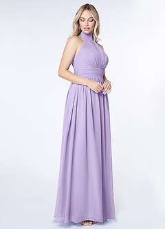 Azazie Iman Bridesmaid Dresses Lilac A-Line A-Line Ruched Chiffon Dress image3