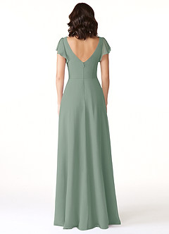 Azazie Omari Bridesmaid Dresses Silver Sage A-Line Chiffon Dress image2