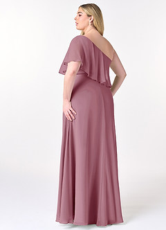 Azazie Lizzy Bridesmaid Dresses Vintage Mauve A-Line One Shoulder Chiffon Dress image11