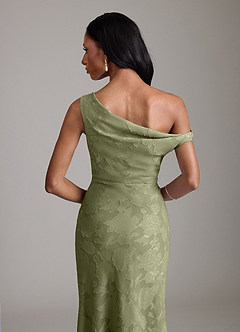 Azazie Emerson Brudtärnklänningar Klä av Sjöjungfru i Blommig Utbrändhet Av axeln Pistasch image7