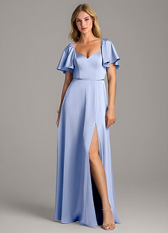 Azazie Chloe Bridesmaid Dresses Ice A-Line Sweetheart Neckline Stretch Satin Dress image4