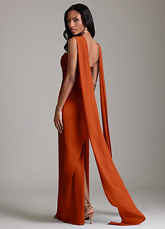 Azazie Sonora Brudtärnklänningar Klä av Tubklänning i Stretch Satin Axelbandslös Paprika image2