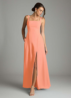 Azazie Debra Bridesmaid Dresses Sunset A-Line with Pockets Chiffon Convertible Dress image4