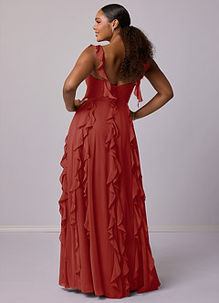 Barbie ♥ Azazie Bridesmaid Dresses Terracotta A-Line with Pockets Chiffon Dress image8