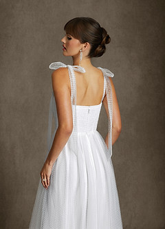 Azazie Angelica Wedding Dresses Diamond White A-Line Sweetheart Neckline Tulle Dress image12