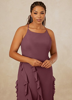 Christian Siriano Bridal for Azazie 1006 Bridesmaid Dresses Sangria Mermaid Ruched Chiffon Dress image14