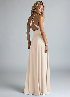 Azazie Davis Bridesmaid Dresses White Alabaster A-Line Pleated Stretch Satin Dress image3