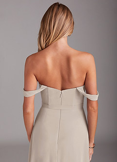Azazie Aaron Bridesmaid Dresses Frost A-Line Off the Shoulder Chiffon Convertible Dress image8