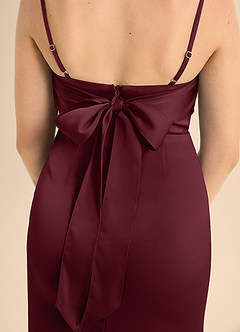 Azazie Mai Junior Cabernet A-Line Sweetheart Neckline Stretch Satin Dress image6