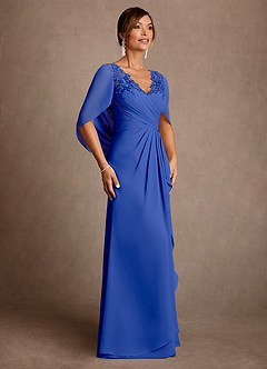 Azazie Santa Clara Mother of the Bride Dresses Royal Blue A-Line Lace Dress image3