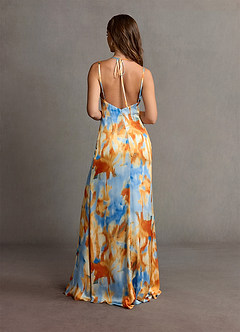 Portia Blue Caribbean Print Maxi Dress image2