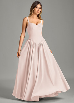 Azazie Evadina Suknie dla druhen Linia A Gorset Szyfon Do ziemi Sukienka image3