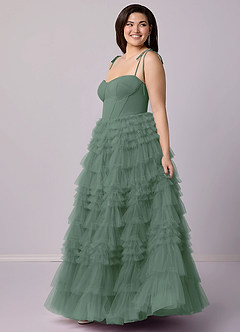 Barbie ♥ Azazie Final Sale Eucalyptus A-Line Sweetheart Neckline Tulle Dress image10