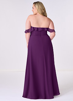Barbie ♥ Azazie Bridesmaid Dresses Grape A-Line Off the Shoulder Chiffon Convertible Dress image8