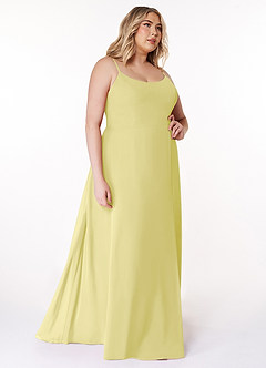 Azazie Moira Abiti da Damigella Abito A-Line in Chiffon con Scollo a U Sorbetto Al Limone image11