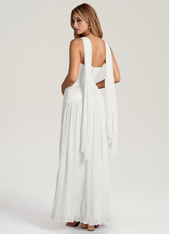 Azazie Tierney Bridesmaid Dresses White A-Line Strapless Chiffon Convertible Dress image4