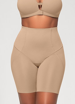 front Short gainant taille haute à double bride en C pour un effet push-up fessier puissant (rehaussement fessier effectif de 3 cm)