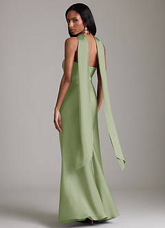 Azazie Saylor Brudtärnklänningar Klä av Sjöjungfru i Stretch Satin Axelbandslös Dusty Sage image8