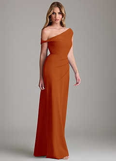 Azazie Emerson 신부 들러리 드레스 쉬스 오프 더 숄더 쉬폰 바닥 길이 드레스 image5