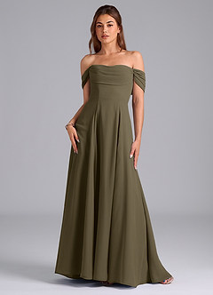 Azazie Almina Bridesmaid Dresses Willow Green A-Line Off the Shoulder Chiffon Convertible Dress image3