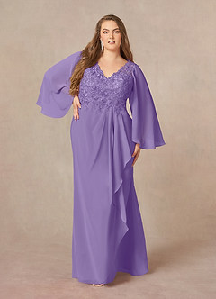 Azazie Perry Mother of the Bride Dresses Tahiti Mermaid V-Neck Lace Chiffon Dress image7