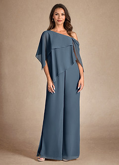 Azazie Halima vestidos de madre de la novia Vestido de Neptuno de Gasa de Mono/Traje de pantalón con Corte Lateral image7