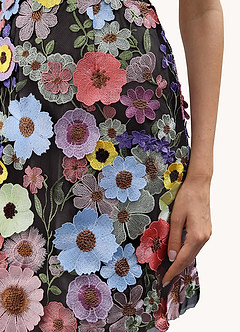 Maraya Black and Multi Mini Dress image6