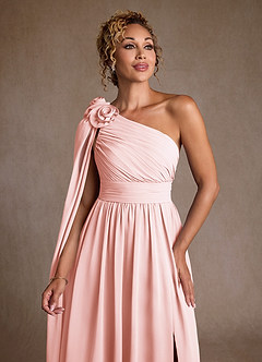 Azazie Lancaster Kleider für die Brautmutter A-Linie One-Shoulder Chiffon Kleid Zartrosa image6