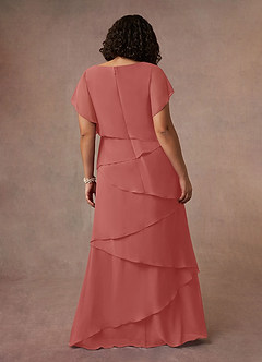 Azazie OHara Mother of the Bride Dresses Antique Rose A-Line V-Neck Chiffon Dress image14