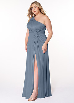 Azazie Brooke Bridesmaid Dresses Twilight A-Line One Shoulder Mesh Dress image8