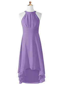 Azazie Linna Junior Tahiti A-Line Pleated Chiffon Dress image5